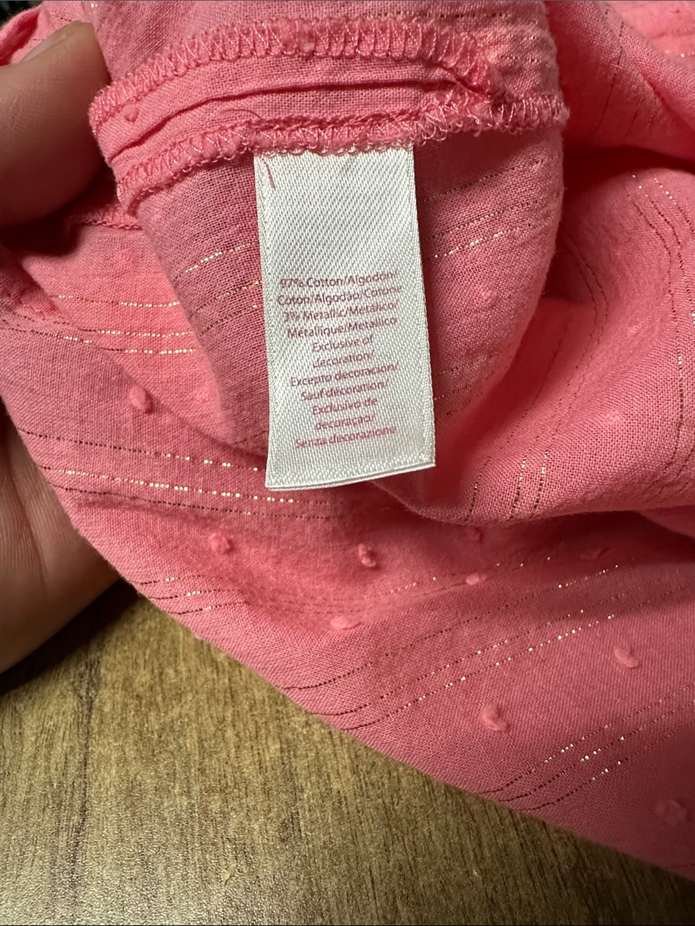 Lilly Pulitzer Esme Lurex Crinkle gold trim stripe cotton light pink tunic dress - Picture 4 of 5